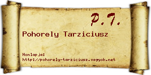 Pohorely Tarziciusz névjegykártya
